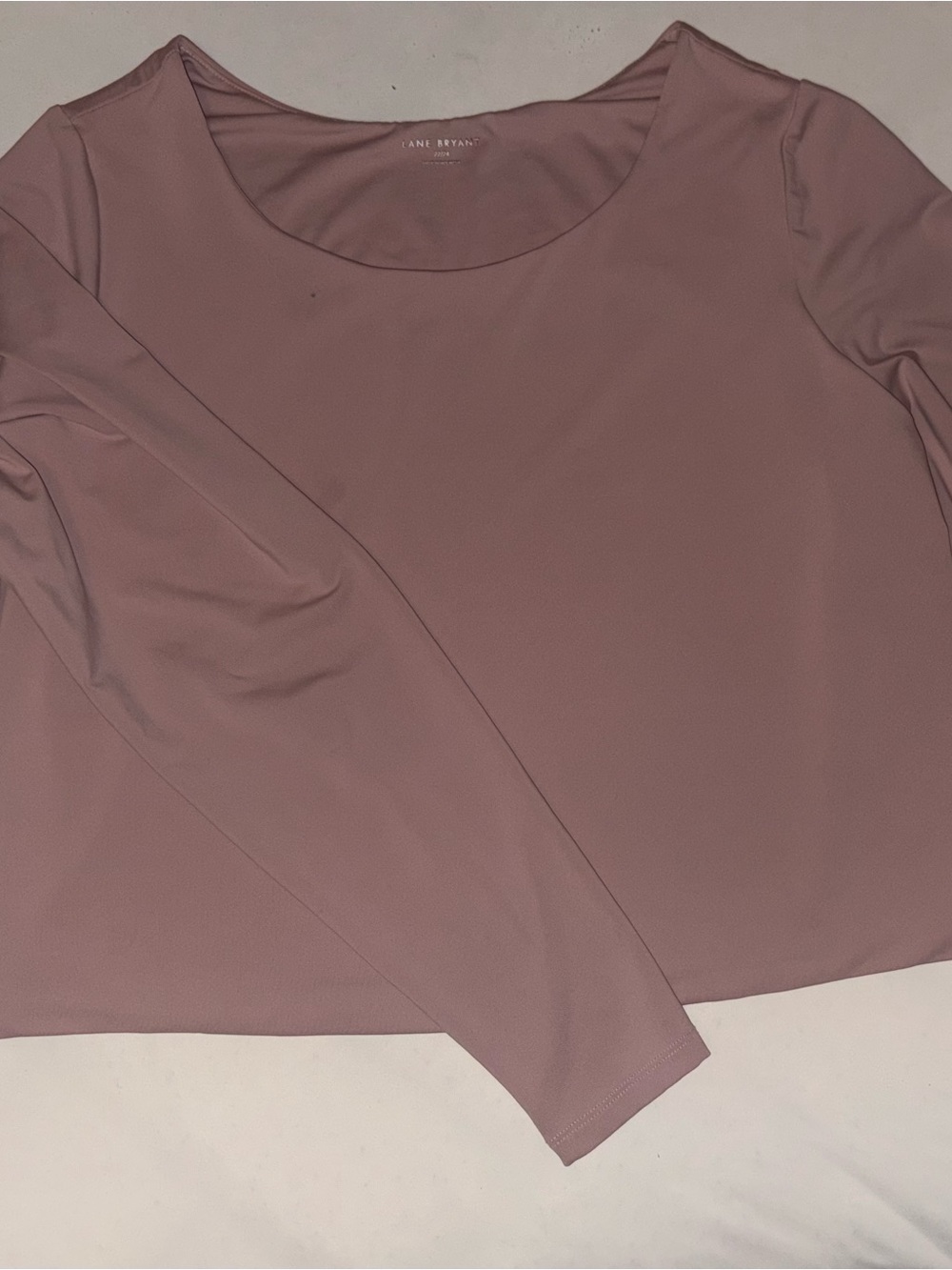 Lane Bryant Dusty Rose Long Sleeve Scoop Neck Top